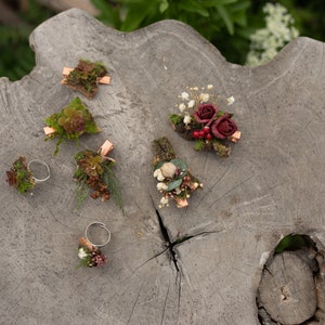 Clip de cheveux de fleur de bourgogne de mariage Accessoires de mariée Clip dhaleine de bébé Magaela accessoires clip de fleur de mariage cheveux de vin rouge morceau de cheveux fait main image 7