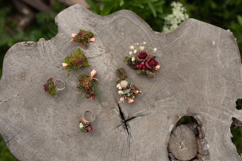 Clip de cheveux de fleur de bourgogne de mariage Accessoires de mariée Clip dhaleine de bébé Magaela accessoires clip de fleur de mariage cheveux de vin rouge morceau de cheveux fait main image 7