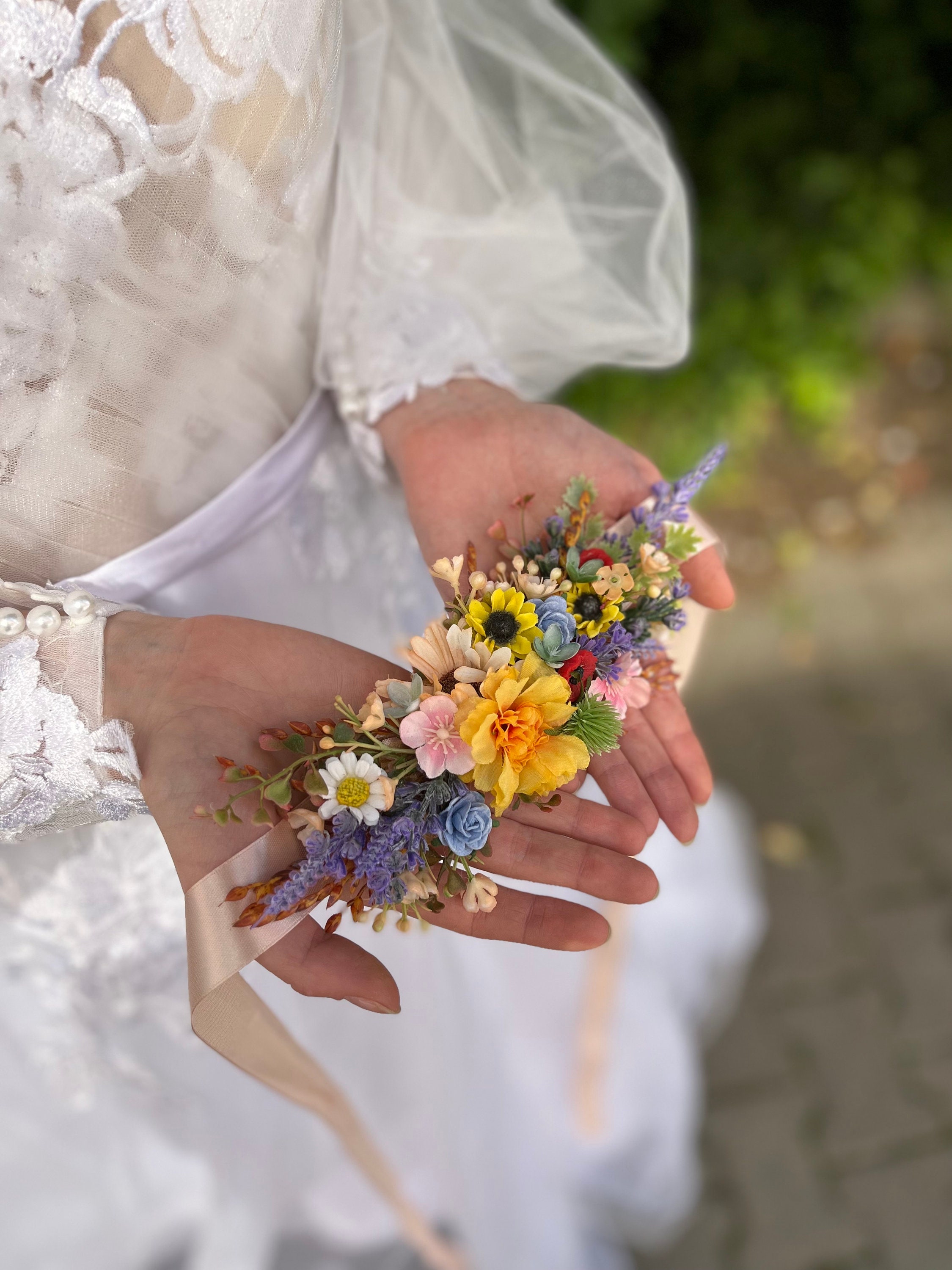 Colorful Flower Wedding Belt: Sunflower, Daisy, Lavender - Etsy display picture 2