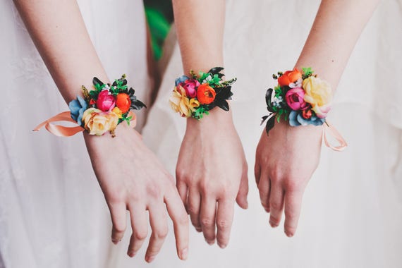 Onwijs Kleurrijke bloem armband zomer bruiloft armband bloemen | Etsy WX-33