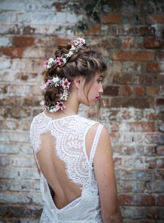 flower hair garland wedding
