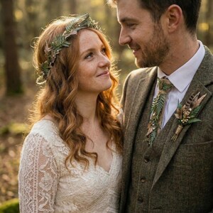 Woodland Wedding Crown – Preserved Fern Bridal Headpiece – Forest Boho Hair Wreath image 6