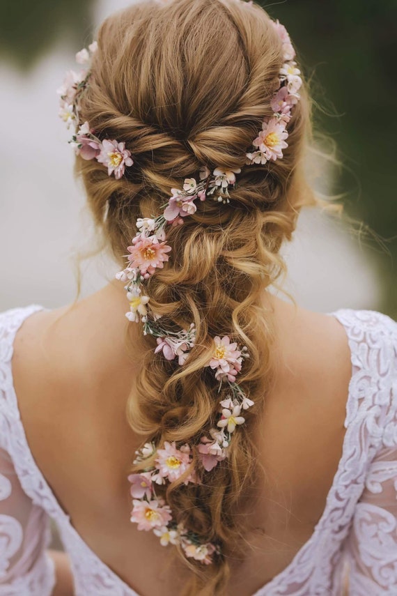 Customisable Flower Hair Garland Wedding Hair Flowers Head - Etsy Customisable Flower Hair Garland Wedding Hair Flowers Head - Etsy