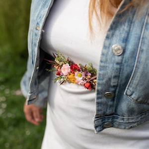 Summer flower belt Bridal accessories Wedding flower belt Flower accessories Flower sash for bride Belt for dress Handmade flower belt