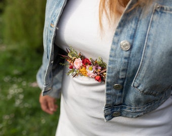 Ceinture de fleurs d'été Accessoires de mariée Ceinture de fleurs de mariage Accessoires de fleurs Ceinture de fleurs pour la mariée Ceinture pour robe Ceinture de fleurs à la main