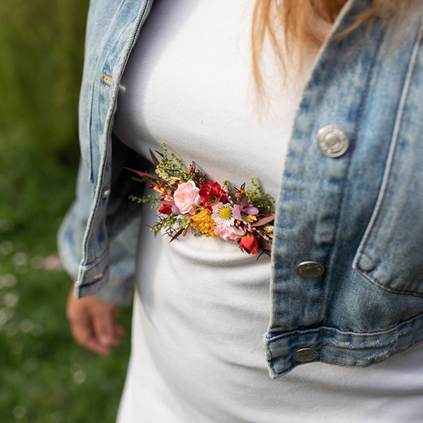 Summer flower belt Bridal accessories Wedding flower belt Flower accessories Flower sash for bride Belt for dress Handmade flower belt