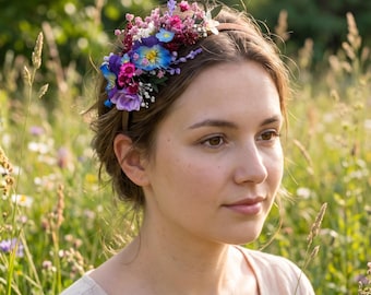 Purple Violets Headband: Romantic Hair Accessory