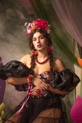 Magenta Frida Flower Headband – Mexican Flower Crown, Boho Wedding Hairpiece, Colorful Floral Headband product logo
