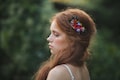 Poppy Flower Hair Comb: Folk Wedding Bridal Accessory