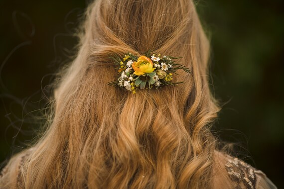 Wedding hair online accessories yellow flower