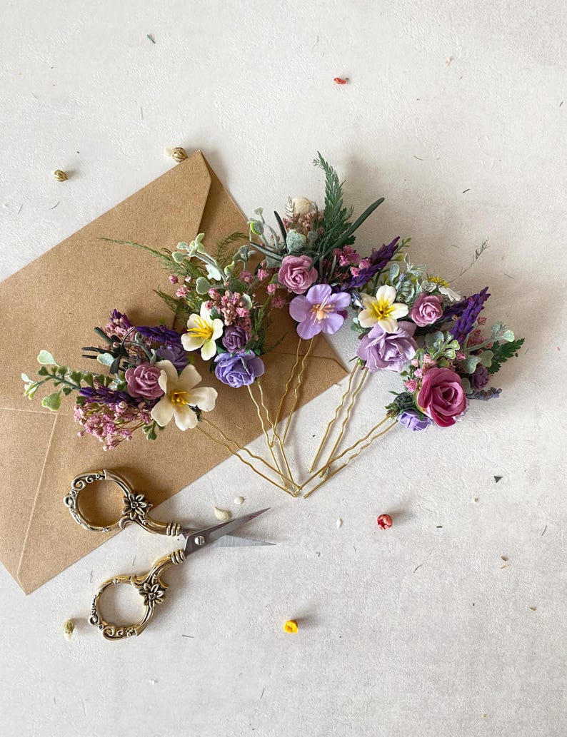Épingles à cheveux bohème fleurs sauvages pour mariée
