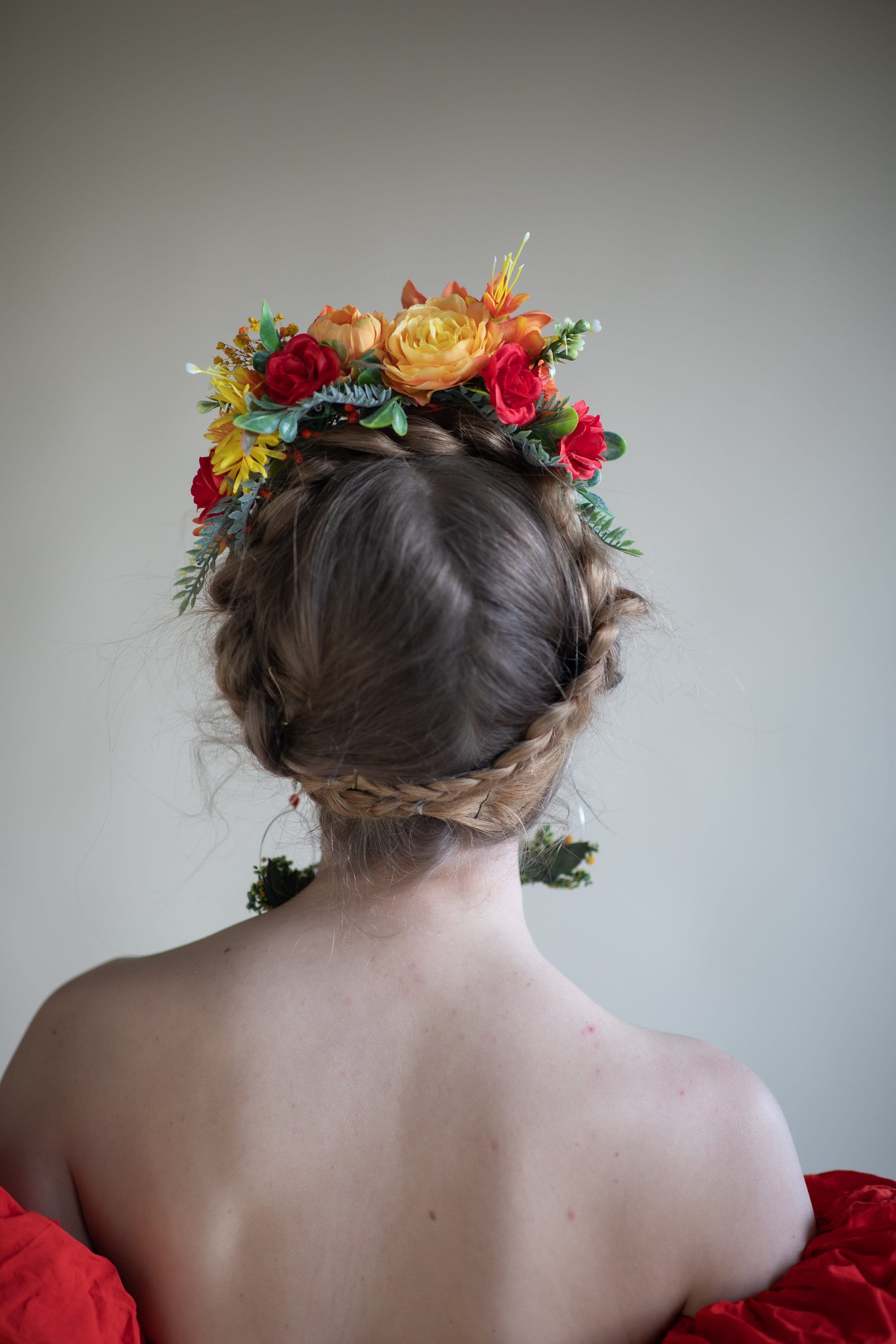 Sunset Dahlia Flower Crown: Frida Headband, Mexican Wedding