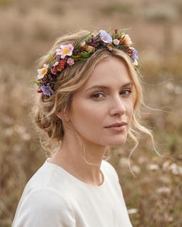Wildflower Bridal Headband: Colorful Boho Meadow Flower Crown - Etsy