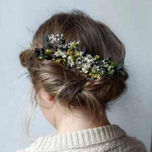 Greenery bridal hair comb Eucalyptus flower comb Preserved flower hair comb Greenery wedding Ixodia flowers Rustic wedding Magaela Bride image 10