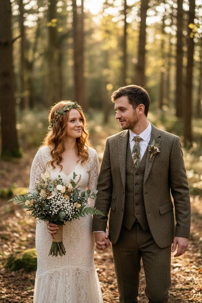 Woodland Wedding Crown – Preserved Fern Bridal Headpiece – Forest Boho Hair Wreath image 8