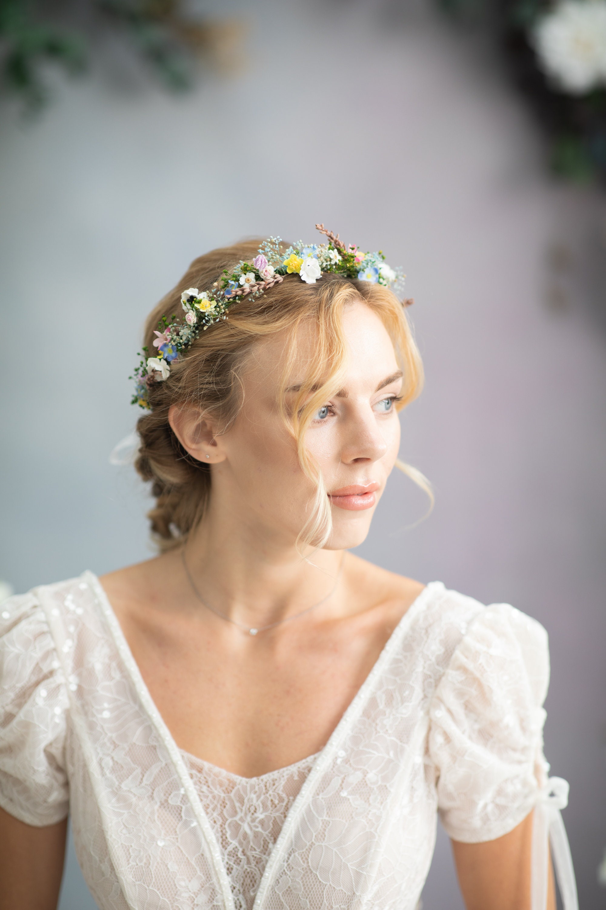 Meadow Anemone Flower Crown: Wedding Wildflower Hair Wreath - Etsy