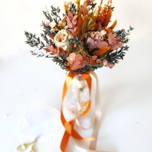 Terracotta bridal bouquet Rustic autumn wedding Boho bridal bouquet Fall wedding Terraccota wedding Boho bridal bouquet Magaela Bride to be image 5