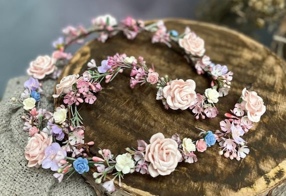 Custom Order Fee: Set - Flower Crown and Hair Comb - Etsy display picture 2