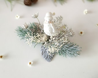 Christmas brooch Winter brooch Bird brooch Christmas tree decoration Christmas clip Winter design Frozen Fairytale Vintage Christmas