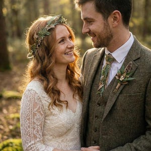 Woodland Wedding Crown – Preserved Fern Bridal Headpiece – Forest Boho Hair Wreath image 11