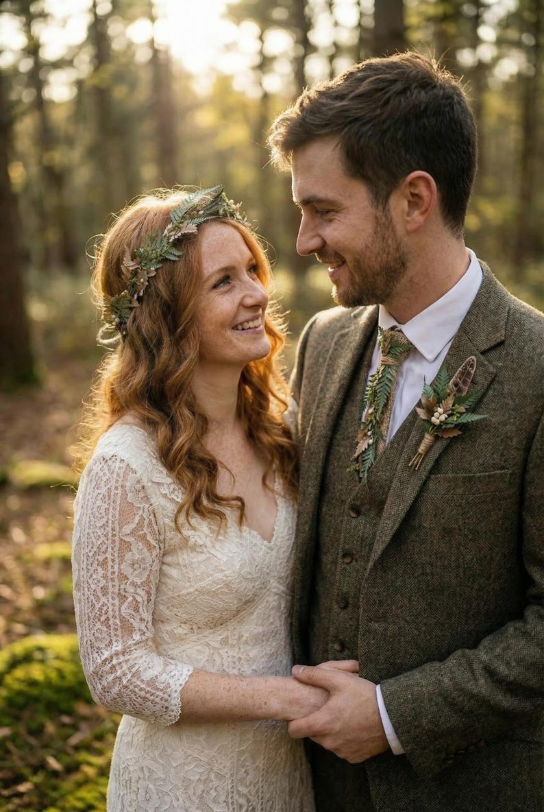 Woodland Wedding Crown – Preserved Fern Bridal Headpiece – Forest Boho Hair Wreath image 11