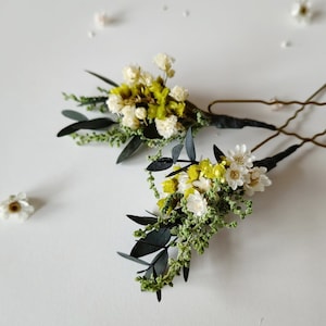 Meadow flower hairpins Natural dried flower hairpins Wedding hairstyle Bride to be Magaela Bridal hair accessories Colourful wildflowers image 8