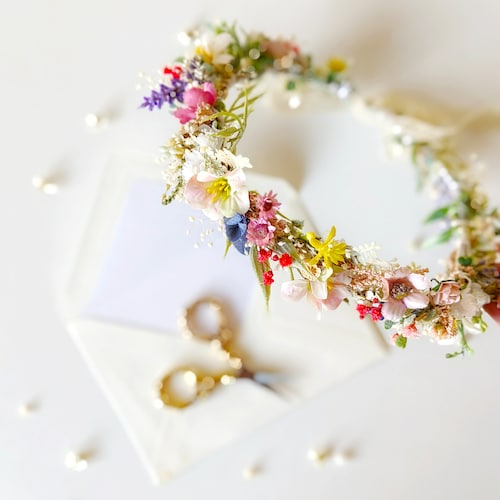 Wildflower Bridal Crown: Meadow Flower Hair Wreath, Garden Wedding