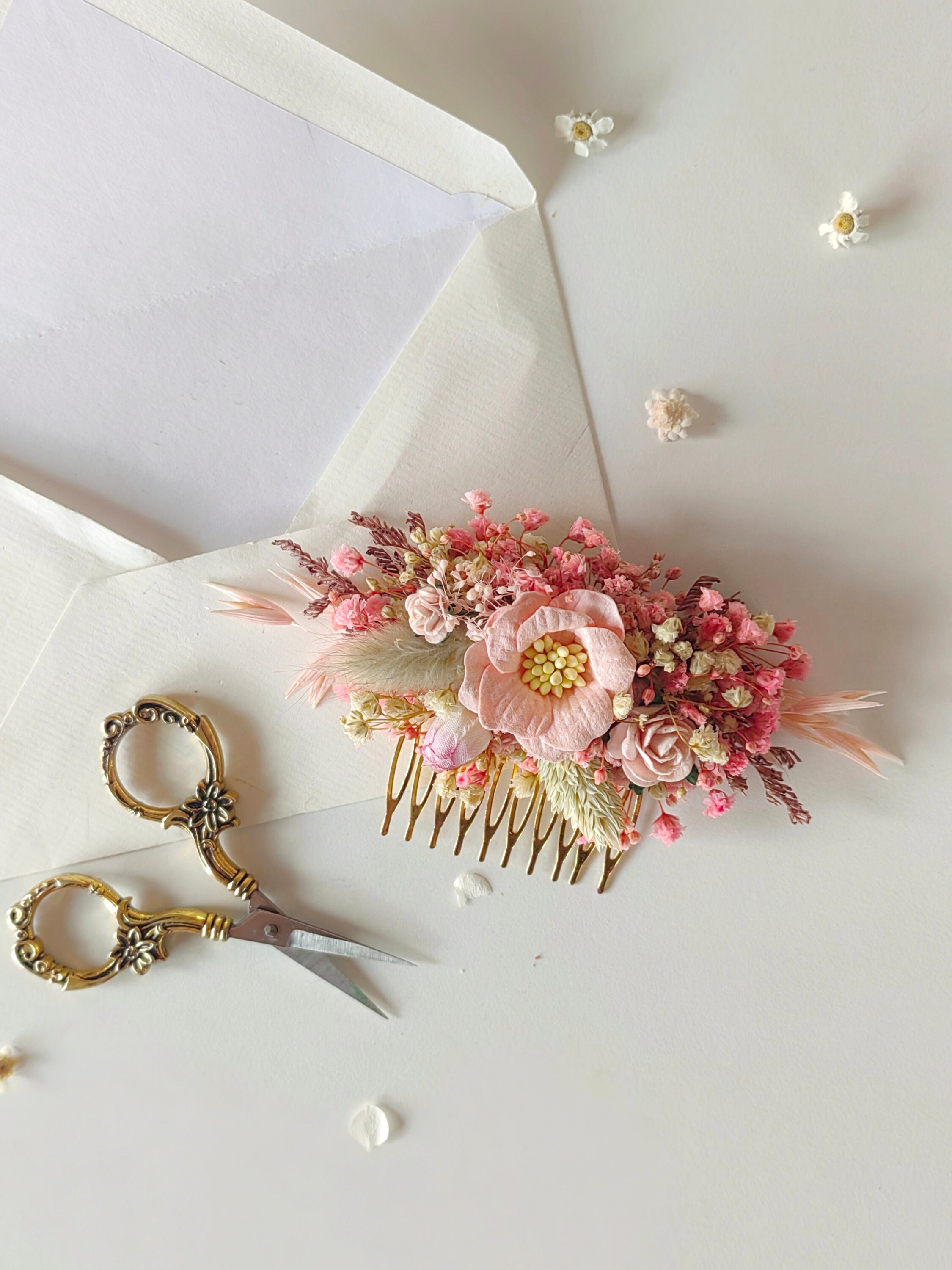 Vintage Pink 3 Hair Combs Signed Made in West Germany Flowers Floral Print Flower Hair Comb - Etsy main image 3