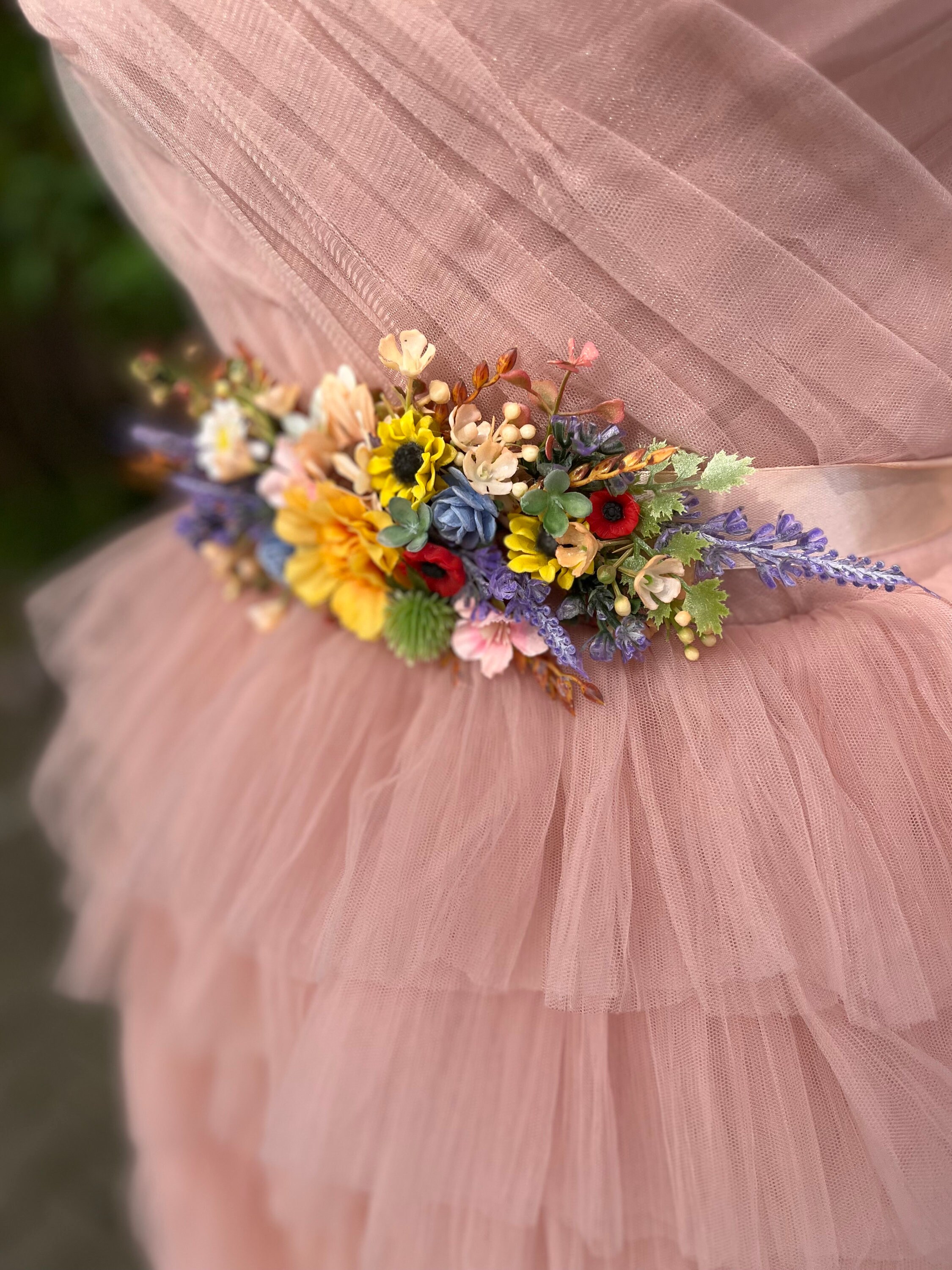 Elegant Pink and Gold Floral Belt for Special Occasions Pink Flower Belt - Etsy main image 2