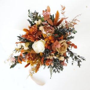 Terracotta bridal bouquet Rustic autumn wedding Boho bridal bouquet Fall wedding Terraccota wedding Boho bridal bouquet Magaela Bride to be image 2