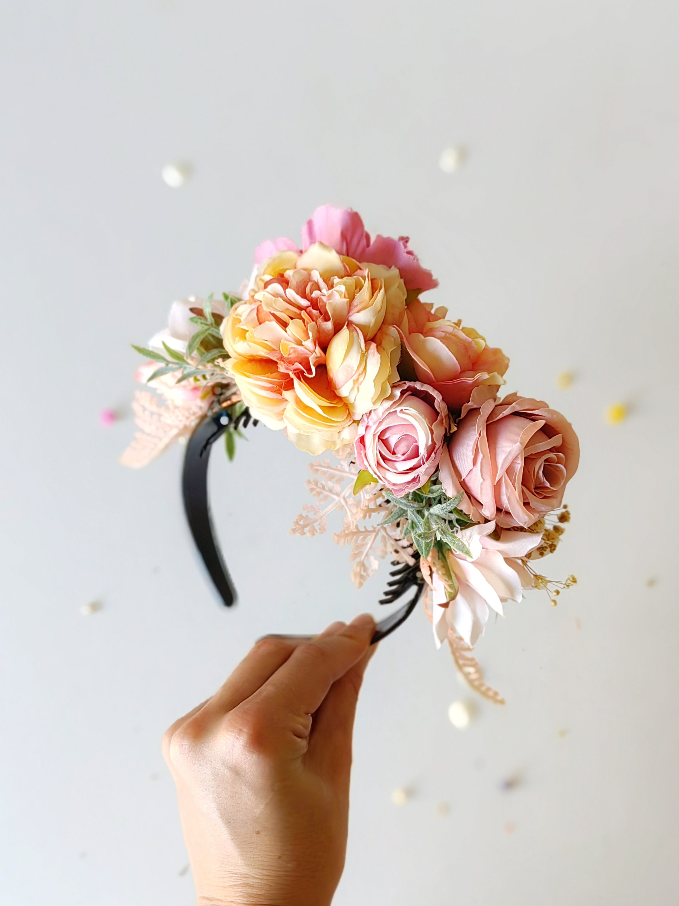 Peach Fuzz and Pink FRIDA Headband: Double Sided Headband  display picture 1