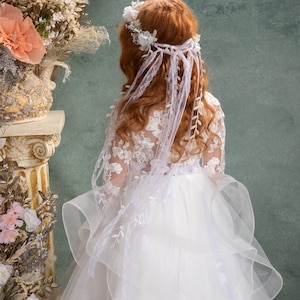 LUOEM Flower Girl Veil With Rhinestone Crown - White Nigeria