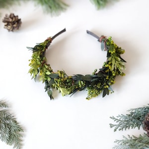 Greenery flower headband Wedding headpiece Bridal flower crown Eucalyptus wedding Greenery wedding Flower girl crown Rustic flowers Magaela