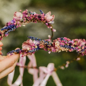 Pink and purple flower hair crowns Set of matching crowns Mummy and me Wedding accessories Children photo props flower girl headpiece image 7