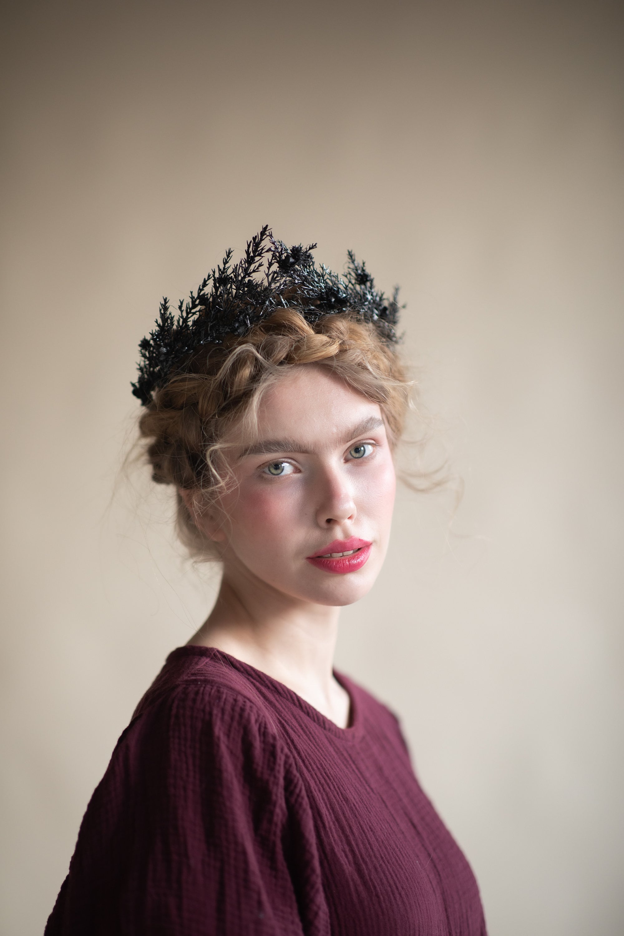 Black Flower Wedding Crown: Gothic Evil Queen Headpiece - Etsy