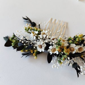 Greenery bridal hair comb Eucalyptus flower comb Preserved flower hair comb Greenery wedding Ixodia flowers Rustic wedding Magaela Bride image 5