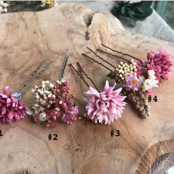 Colourful flower pin Wedding hair pins Pink flower pins Yellow Orange Blue flower pins Ivory Greenery flower pins Wedding accessories