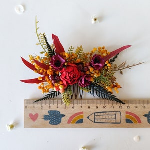 Autumn flower hair comb Fall wedding comb Flower hair jewellery Bridal hair accessories Handmade custom accessories October wedding Magaela image 9