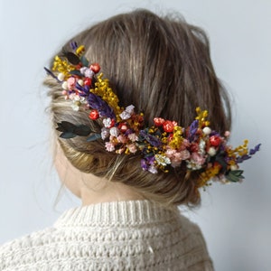 Colorful flower hairpin Romantic hairpin Meadowy design Wedding hairpins Romantic boho hairpins Wild flower hairpins Magaela Summer wedding image 9