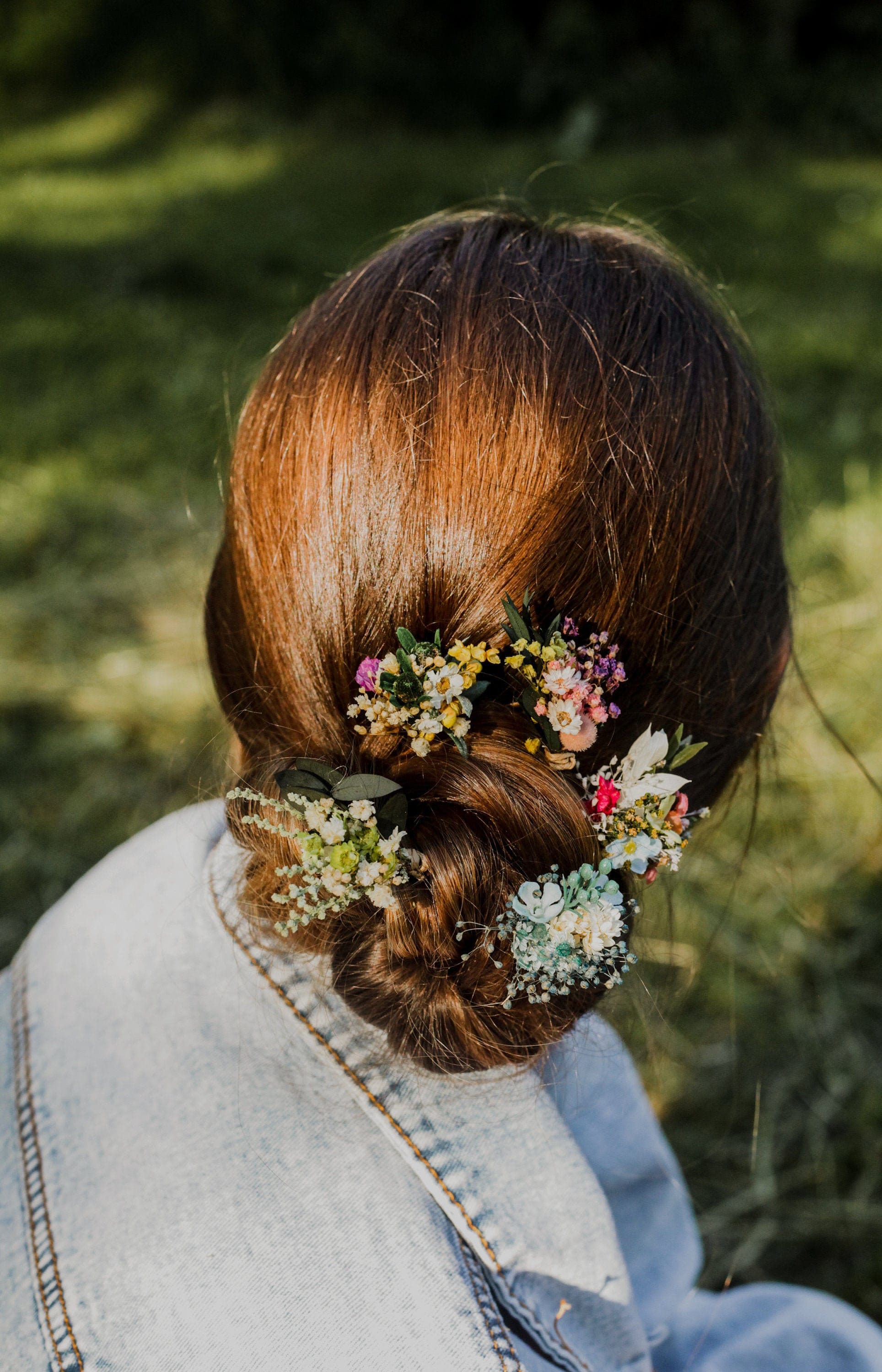 Forcine per capelli da sposa in eucalipto con fermaglio
