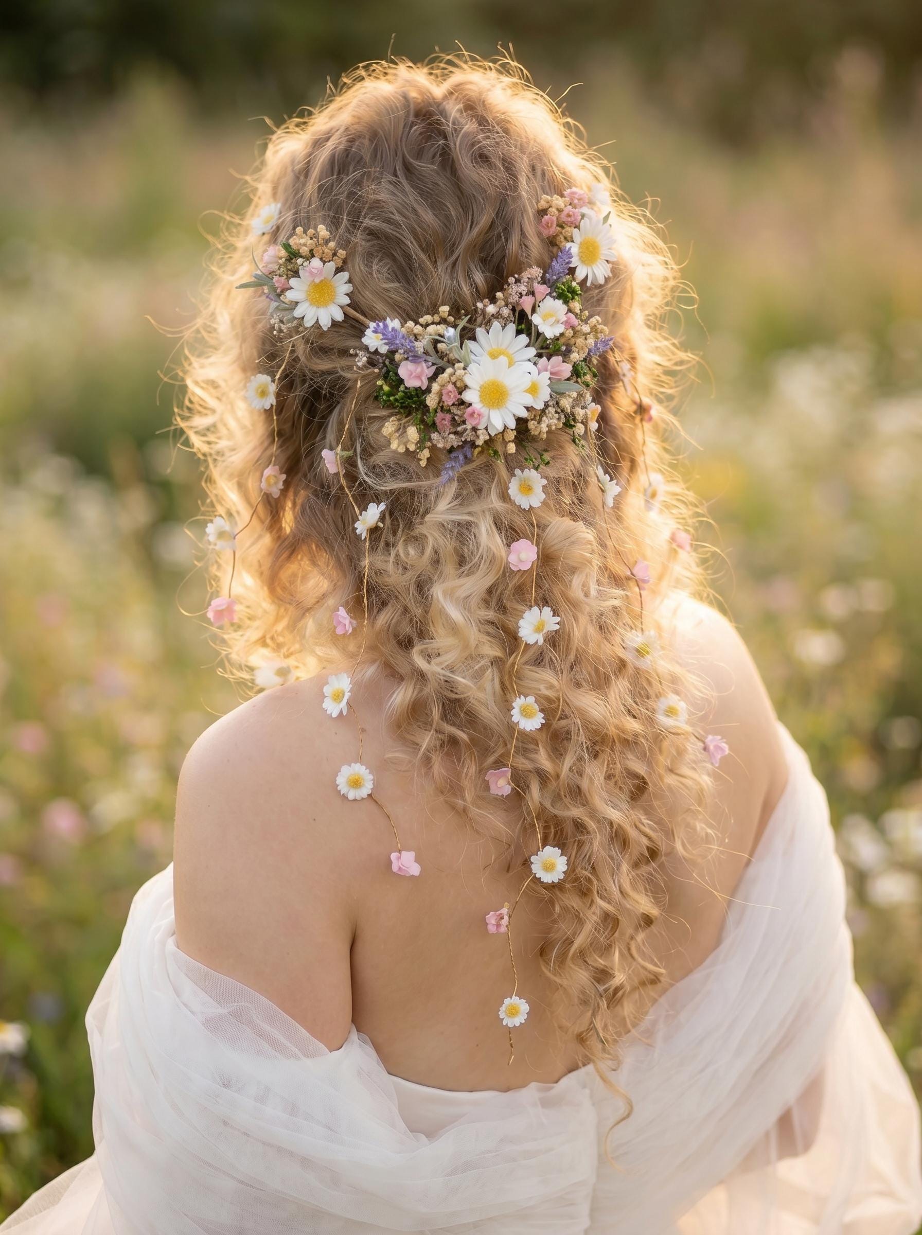 Daisy Flower Hair Vine: Wedding Bridal Hair Accessories - Etsy