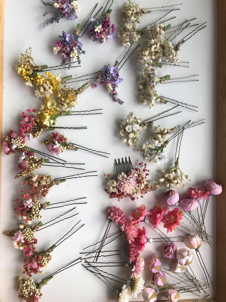 Meadow Floral Hair Pins Flower Arrangement Hair Accessories Etsy