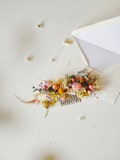 Wildflower Hair Comb: Rustic Bridal Accessory with Preserved Flowers