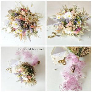 Meadowy wedding hair comb Flower bridal hair comb with baby's breath Spring Meadow Pastel wedding comb with daisies Magaela accessories image 8