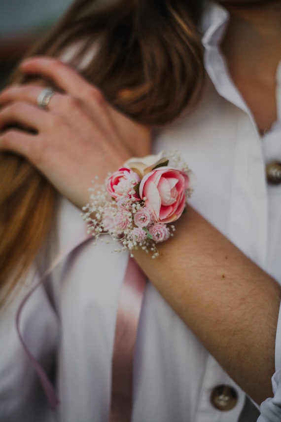 Artificial Flower Bracelets Woman Bridesmaid Bracelet Wedding Corsage  Bangles Rose Flowers with Ribbon Wrist Corsage Boutonniere - AliExpress