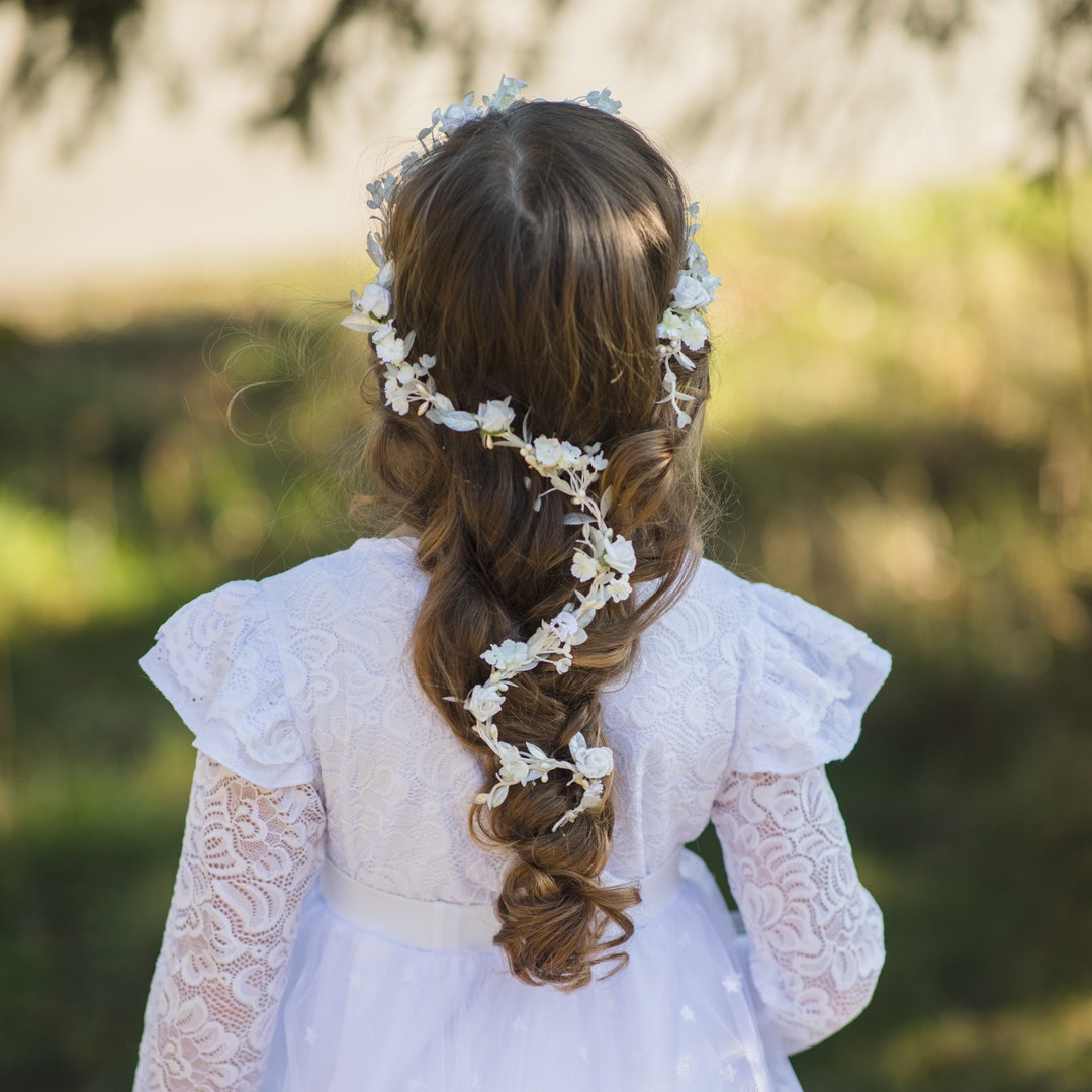 Diadema Accesorios Para El Pelo De Comunion Corona Flores Niña
