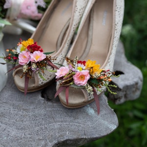 Summer flower shoe clips Wedding shoe clips Bridal flower shoe clips Magaela accessories Wedding accessories Handmade shoe clips Bride to be image 1