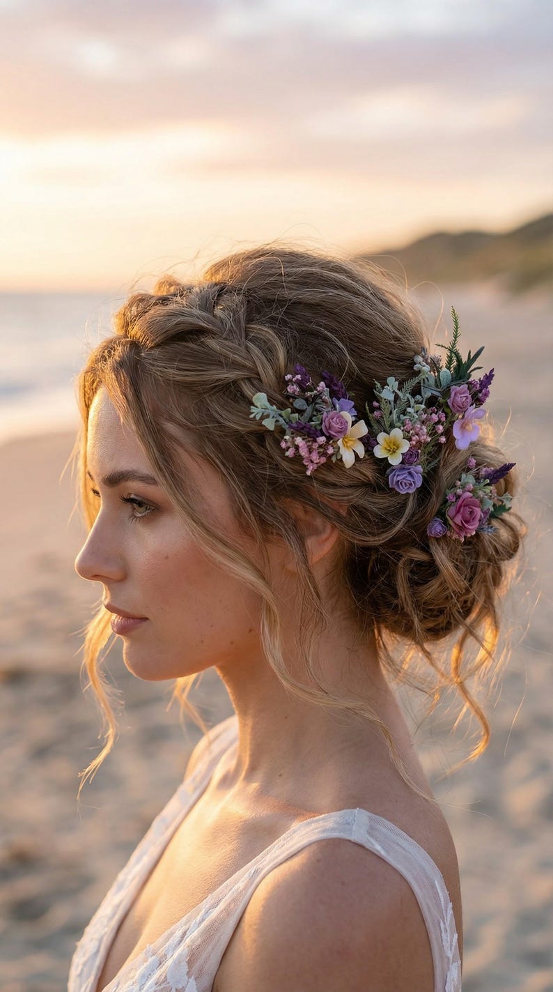 Épingles à cheveux bohème fleurs sauvages pour mariée