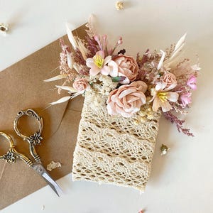 Pink cream boutonniere Groom&#39;s pocket corsage Wedding accessories Pink boutonniere Romantic buttonhole Pocket corsage Cottagecore Boho groom
