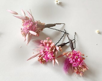 Magenta flowers Bridal hairpins Pink wedding hairpins Viva magenta  Bridal hair Bride to be Flower hairpins Bride to Magaela